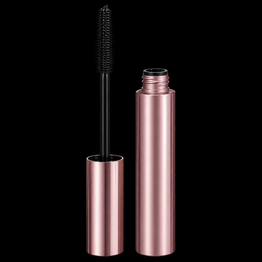Redaktionelle KI-Illustration: Maybelline New York Sky High Mascara für extreme Länge & volles Volumen, Tower Flex Bürste f...