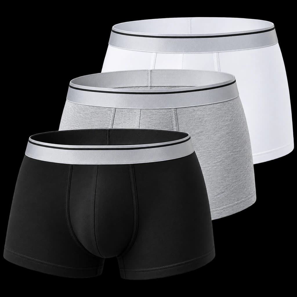 Redaktionelle KI-Illustration: Calvin Klein Herren 3er Pack Boxershorts Trunks mit Logobund